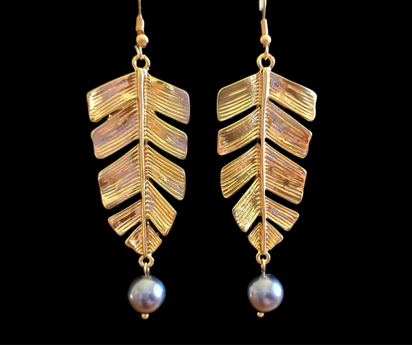 Polynesian Style Gold Earrings
